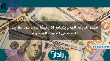 سعر الدولار اليوم يتجاوز 51 جنيهًا لأول مرة مقابل الجنيه في البنوك المصرية